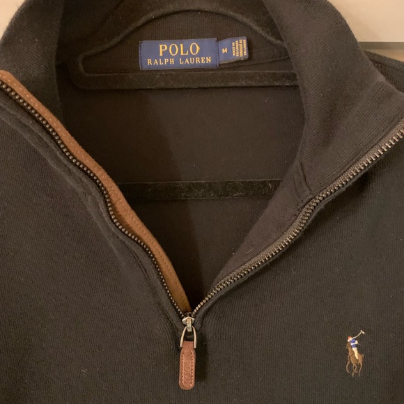 Black Polo Quarter Zip Men’s Medium - Picture 2 of 3